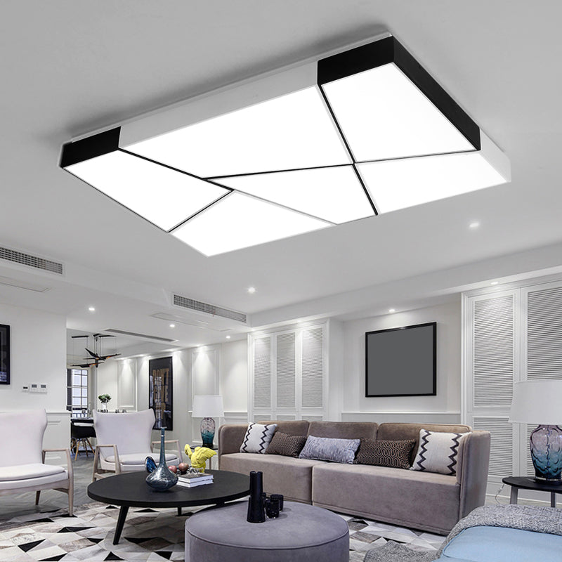 Minimalist Splicing Ceiling Lamp Acrylic Living Room LED Flush Mounted Light in Black-White Clearhalo 'Ceiling Lights' 'Close To Ceiling Lights' 'Close to ceiling' 'Flush mount' Lighting' 2424585