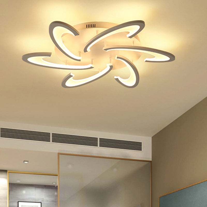 Floral Living Room Ceiling Light Acrylic Modernist LED Flush Mount Light in White 6 White Clearhalo 'Ceiling Lights' 'Close To Ceiling Lights' 'Close to ceiling' 'Flush mount' Lighting' 2424661