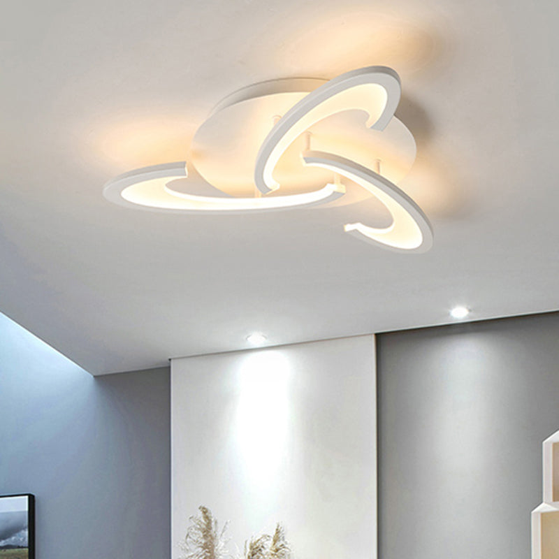 Floral Living Room Ceiling Light Acrylic Modernist LED Flush Mount Light in White 3 White Clearhalo 'Ceiling Lights' 'Close To Ceiling Lights' 'Close to ceiling' 'Flush mount' Lighting' 2424663