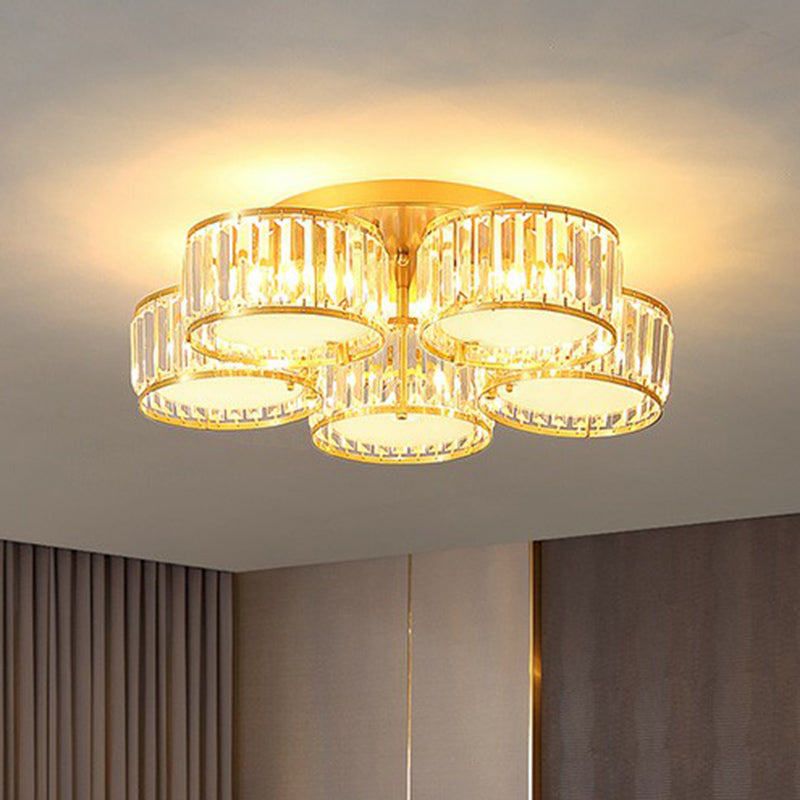 Clear Crystal Flower Flush Mount Minimalistic Flush Mount Ceiling Light for Bedroom Clear 26