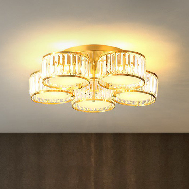 Clear Crystal Flower Flush Mount Minimalistic Flush Mount Ceiling Light for Bedroom Clearhalo 'Ceiling Lights' 'Close To Ceiling Lights' 'Close to ceiling' 'Flush mount' Lighting' 2424774