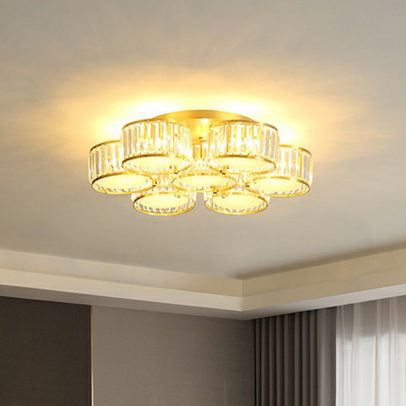 Clear Crystal Flower Flush Mount Minimalistic Flush Mount Ceiling Light for Bedroom Clear 32