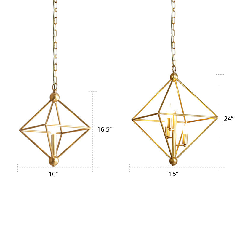 Metal Gold Pendant Lamp Candle-Style 4 Lights Classic Chandelier Light Fixture for Living Room Clearhalo 'Ceiling Lights' 'Chandeliers' Lighting' 2426651