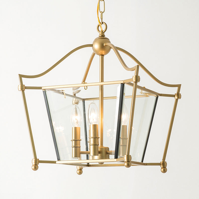 4 Lights Metal Hanging Chandelier Traditional Gold Candle-Style Dining Room Pendant Light Fixture Clearhalo 'Ceiling Lights' 'Chandeliers' Lighting' 2426672