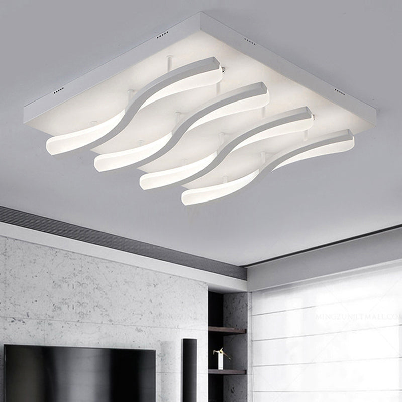 Wavy Flushmount Lighting Modernism Acrylic LED 21.5