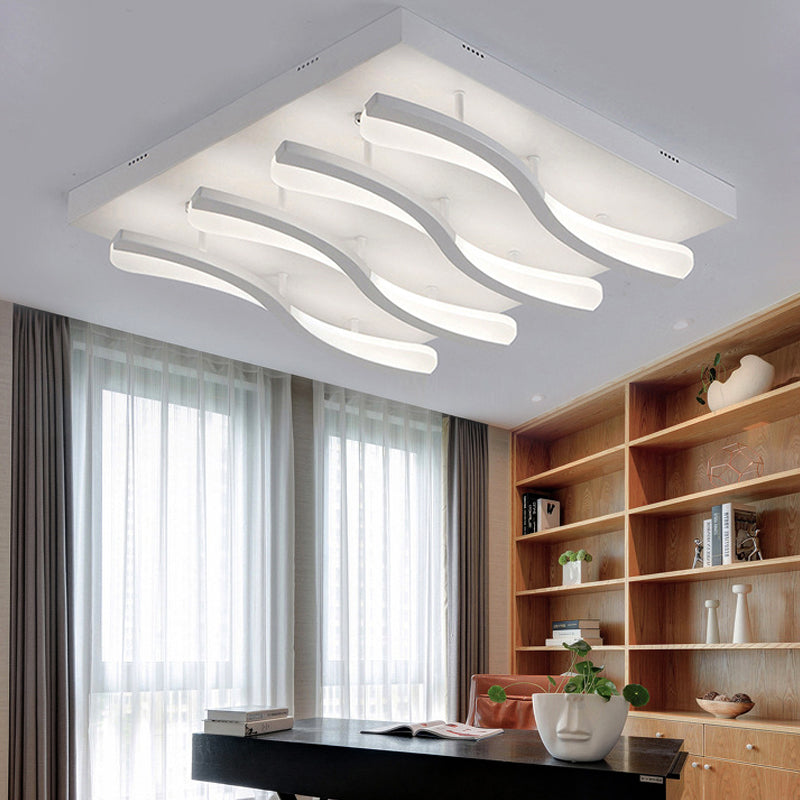 Wavy Flushmount Lighting Modernism Acrylic LED 21.5