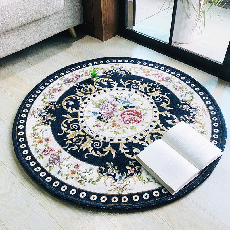 Antique Floral Printed Rug Multicolor Polypropylene Indoor Rug Anti-Slip Backing Pet Friendly Easy Care Carpet for Decor Clearhalo 'Area Rug' 'Rugs' 'Vintage' Rug' 2434874