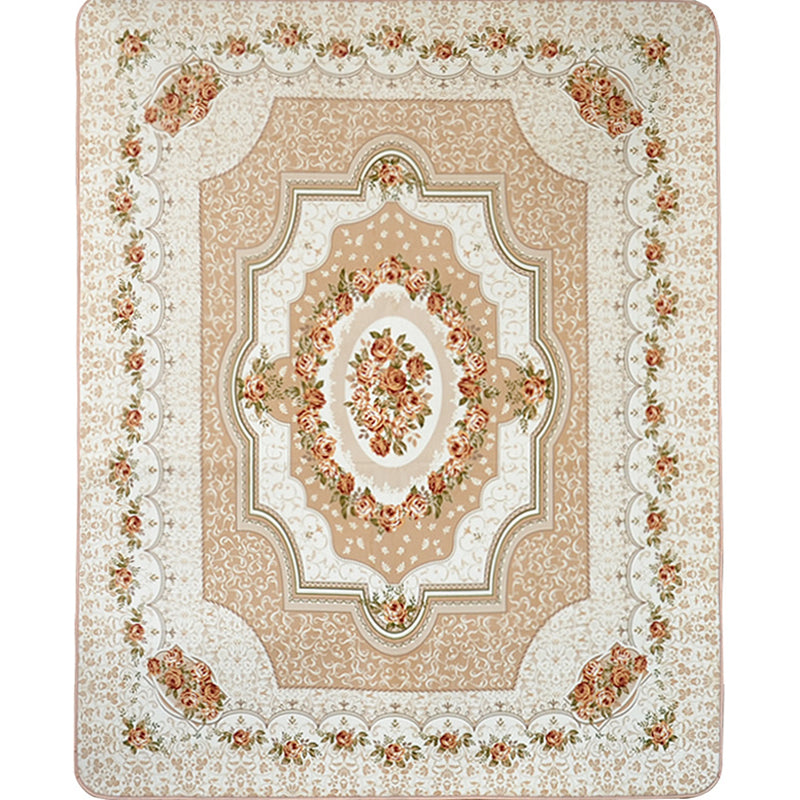 Multicolored Floral Printed Rug Cotton Blend Vintage Indoor Rug Anti-Slip Backing Pet Friendly Area Carpet for Parlor Clearhalo 'Area Rug' 'Rugs' 'Vintage' Rug' 2434904