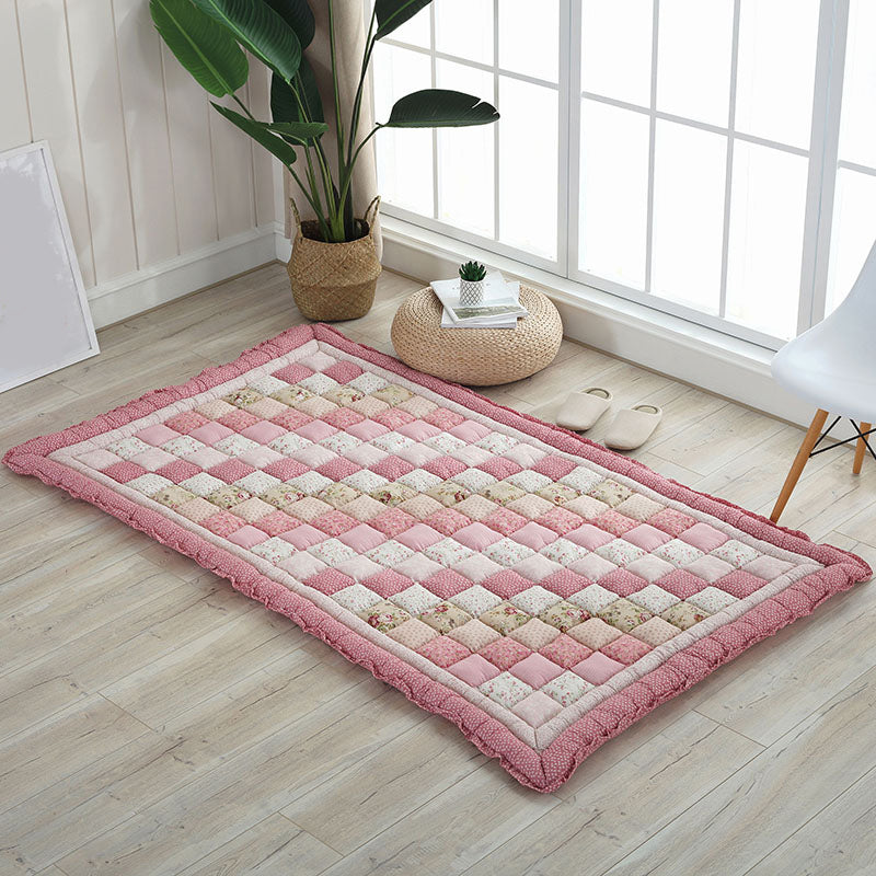 Simple Living Room Rug Multicolored Plaid Printed Area Carpet Cotton Non-Slip Backing Pet Friendly Area Rug Clearhalo 'Area Rug' 'Modern' 'Rugs' Rug' 2435226