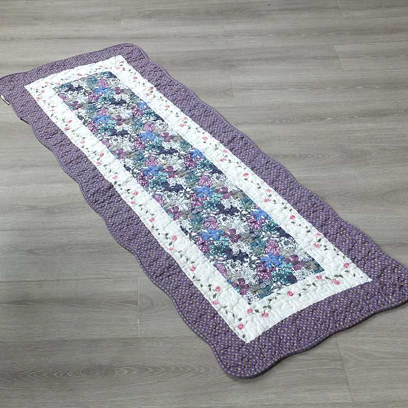 Modern Cartoon Printed Rug Multicolored Cotton Area Carpet Non-Slip Pet Friendly Washable Indoor Rug for Room Purple 1'8