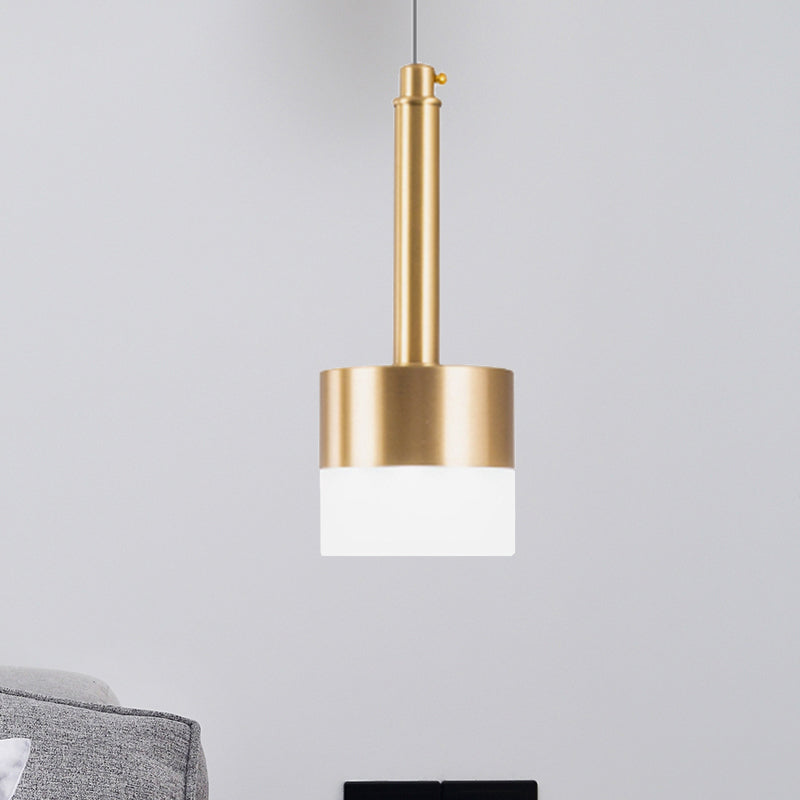 Gold Drum Ceiling Hanging Light Nordic 1 Head Metal Hanging Pendant Light for Bedroom Clearhalo 'Ceiling Lights' 'Pendant Lights' 'Pendants' Lighting' 243752