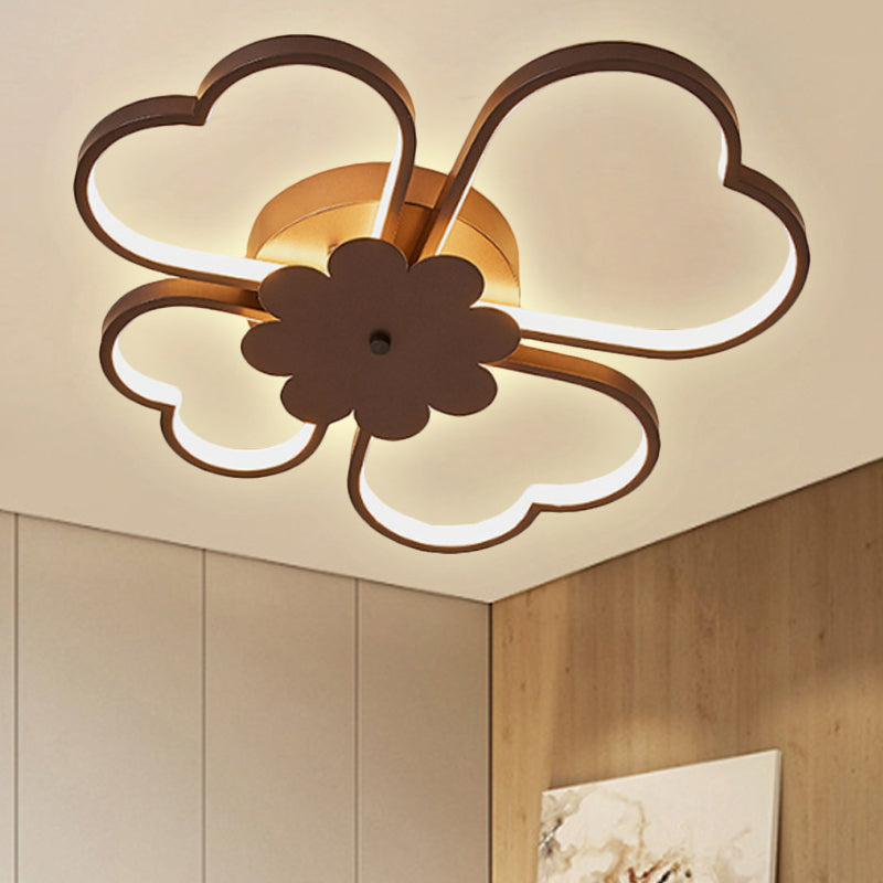 White/Brown Flower Ceiling Light Simplicity 19.5