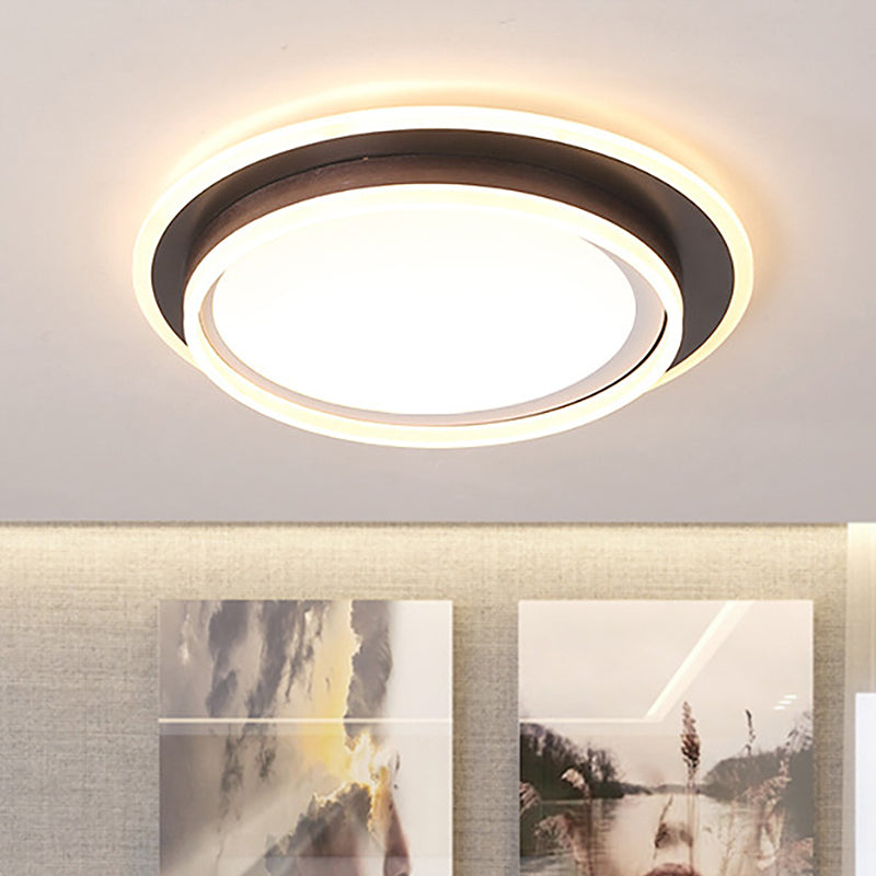 White Round Flush Mount Lighting Contemporary Led 16