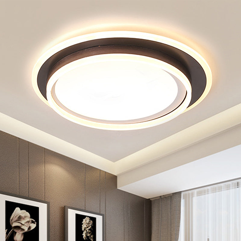 White Round Flush Mount Lighting Contemporary Led 16