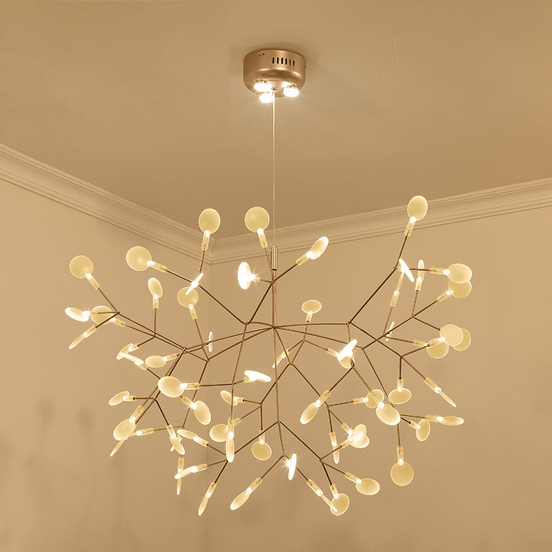 Designer Heracleum Chandelier Acrylic Living Room LED Pendant Light Fixture in Bronze 63 Bronze Warm Clearhalo 'Ceiling Lights' 'Chandeliers' 'Modern Chandeliers' 'Modern' Lighting' 2459947