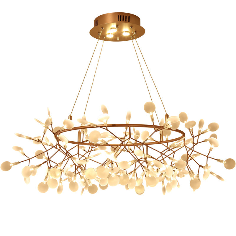 Designer Heracleum Chandelier Acrylic Living Room LED Pendant Light Fixture in Bronze Clearhalo 'Ceiling Lights' 'Chandeliers' 'Modern Chandeliers' 'Modern' Lighting' 2459954