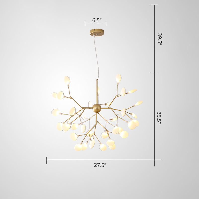 Acrylic Leaf Hanging Chandelier Designer Gold Finish Pendant Ceiling Light for Bedroom Clearhalo 'Ceiling Lights' 'Chandeliers' 'Modern Chandeliers' 'Modern' Lighting' 2460114