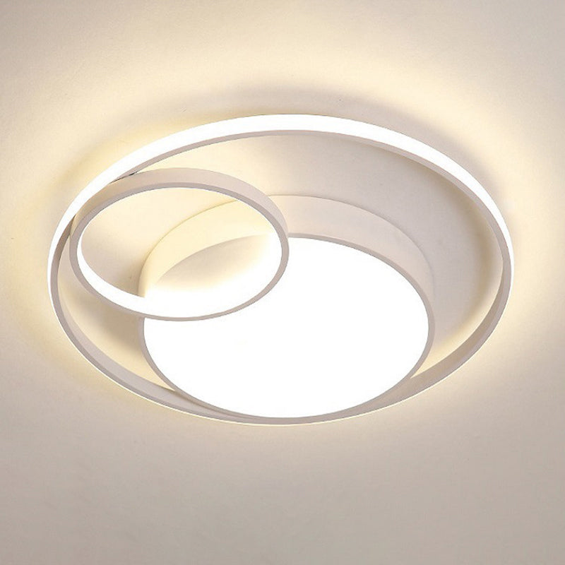 Nordic Halo Ring LED Flush Mount Metal Bedroom Ceiling Flush Mount Light Fixture White Clearhalo 'Ceiling Lights' 'Close To Ceiling Lights' 'Close to ceiling' 'Flush mount' Lighting' 2460135