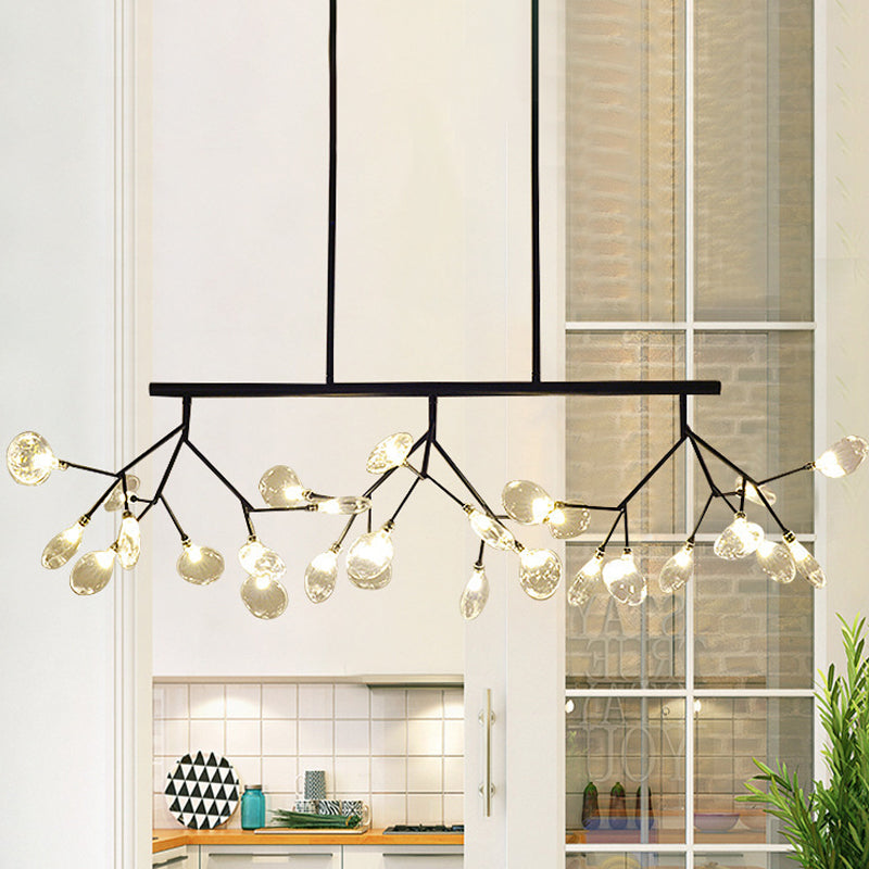 Tree Branch Glass Pendant Lamp Nordic 27-Light Island Ceiling Light for Dining Room Clearhalo 'Ceiling Lights' 'Island Lights' Lighting' 2460571