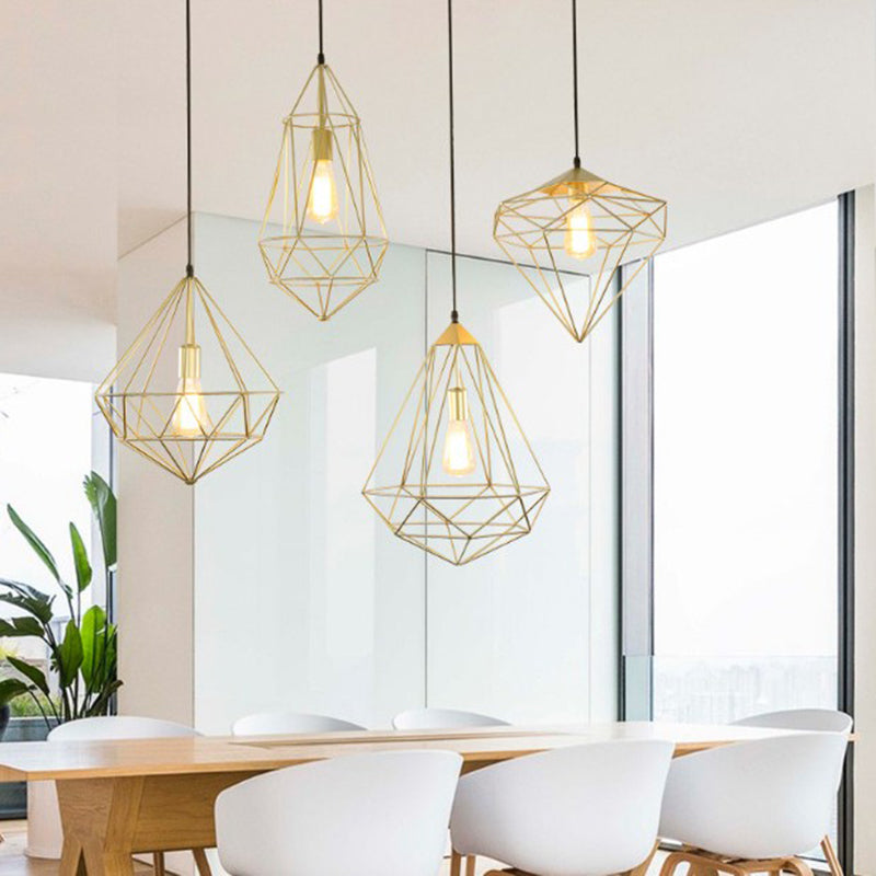 Iron Wire Cage Pendant Lamp Loft Style 1-Head Dining Room Suspension Light Fixture Clearhalo 'Art Deco Pendants' 'Black' 'Cast Iron' 'Ceiling Lights' 'Ceramic' 'Crystal' 'Industrial Pendants' 'Industrial' 'Metal' 'Middle Century Pendants' 'Pendant Lights' 'Pendants' 'Rustic Pendants' 'Tiffany' Lighting' 2460649