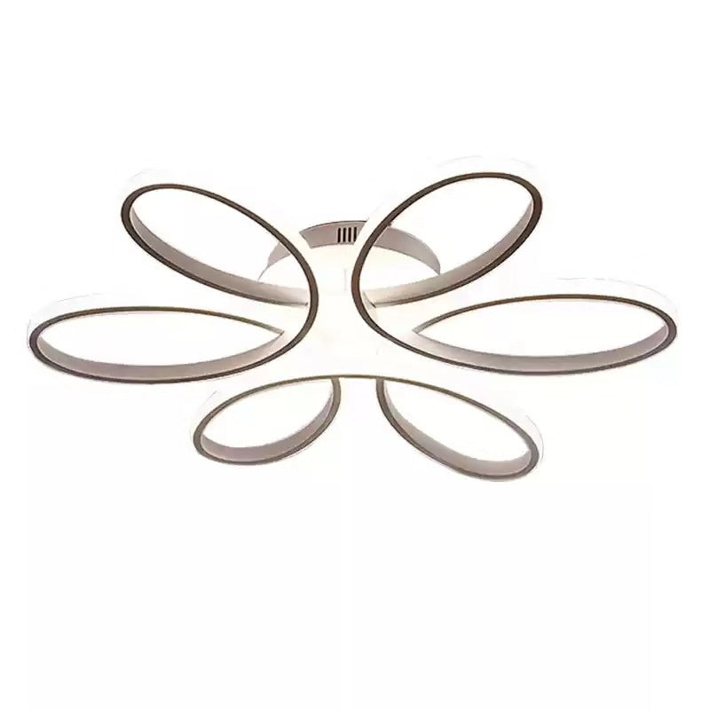 Metal Flower Shaped Semi Flush Ceiling Light Minimalistic LED Flush Mount Lamp for Living Room Clearhalo 'Ceiling Lights' 'Close To Ceiling Lights' 'Close to ceiling' 'Semi-flushmount' Lighting' 2460809