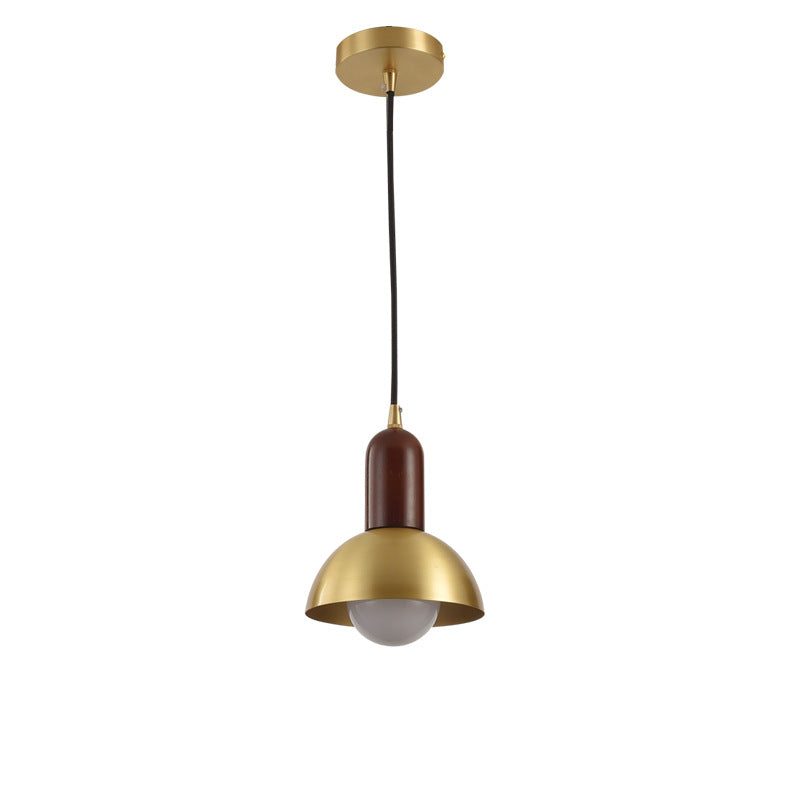 Bowl Shaped Bedside Pendulum Light Metallic 1 Bulb Minimalist Suspension Light in Gold Clearhalo 'Ceiling Lights' 'Modern Pendants' 'Modern' 'Pendant Lights' 'Pendants' Lighting' 2460900