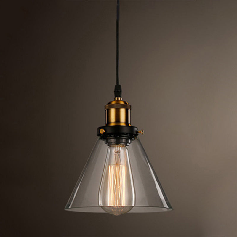 1-Head Glass Pendulum Light Nautical Geometric Shaped Dining Room Suspension Pendant Light Smoke Gray Cone Clearhalo 'Ceiling Lights' 'Close To Ceiling Lights' 'Glass shade' 'Glass' 'Industrial Pendants' 'Industrial' 'Middle Century Pendants' 'Pendant Lights' 'Pendants' 'Tiffany' Lighting' 2461091