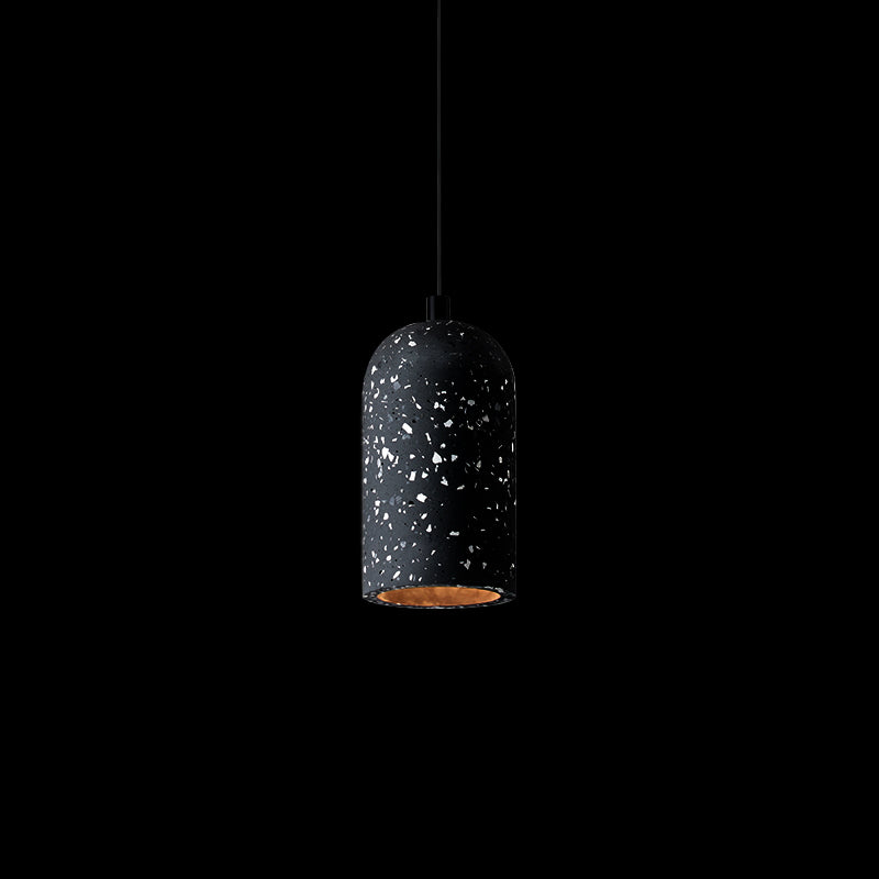 Elongated Dome Terrazzo Hanging Lamp Nordic Style Single Pendant Light Fixture for Bedroom Clearhalo 'Ceiling Lights' 'Modern Pendants' 'Modern' 'Pendant Lights' 'Pendants' Lighting' 2461098