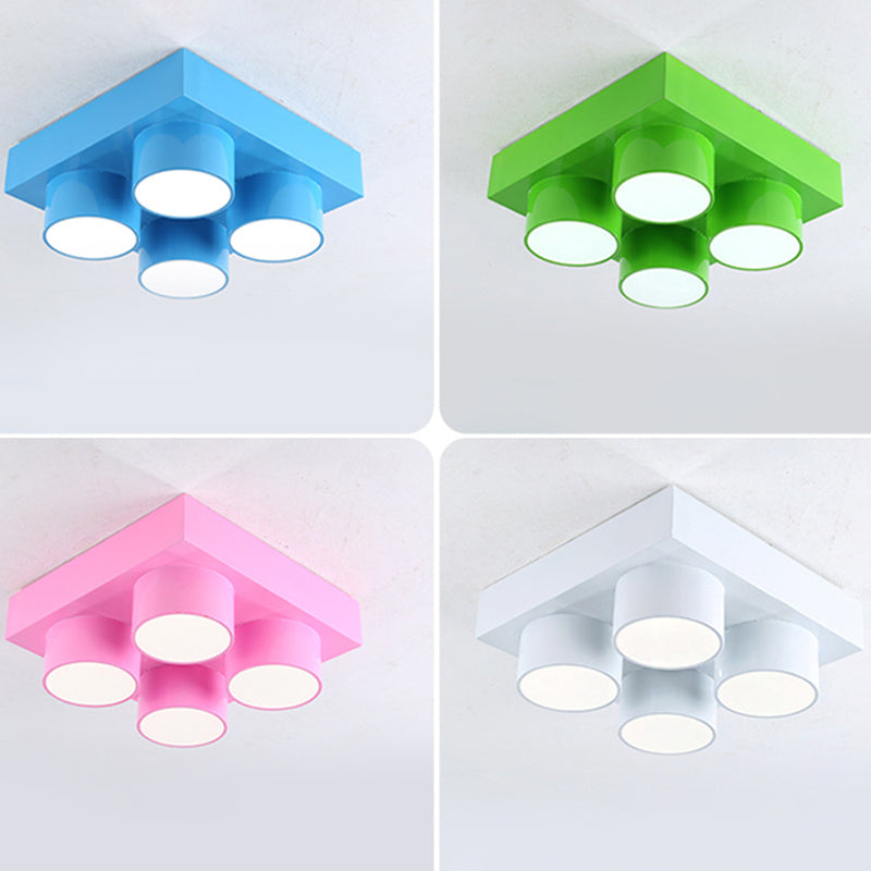 Toy Brick Kindergarten Flush Ceiling Light Metal Creative Kids LED Flush Mount Fixture Clearhalo 'Ceiling Lights' 'Close To Ceiling Lights' 'Close to ceiling' 'Flush mount' Lighting' 2461263