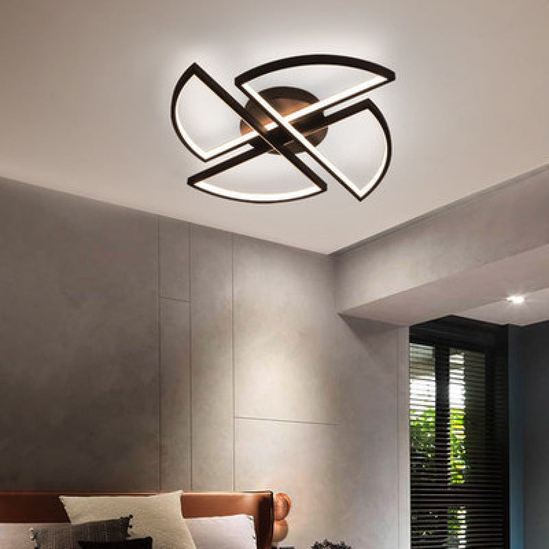 Black Pinwheel Shaped Flush Mount Ceiling Fixture Minimalist LED Acrylic Flush Light for Living Room Black Natural Clearhalo 'Ceiling Lights' 'Close To Ceiling Lights' 'Close to ceiling' 'Flush mount' Lighting' 2461408