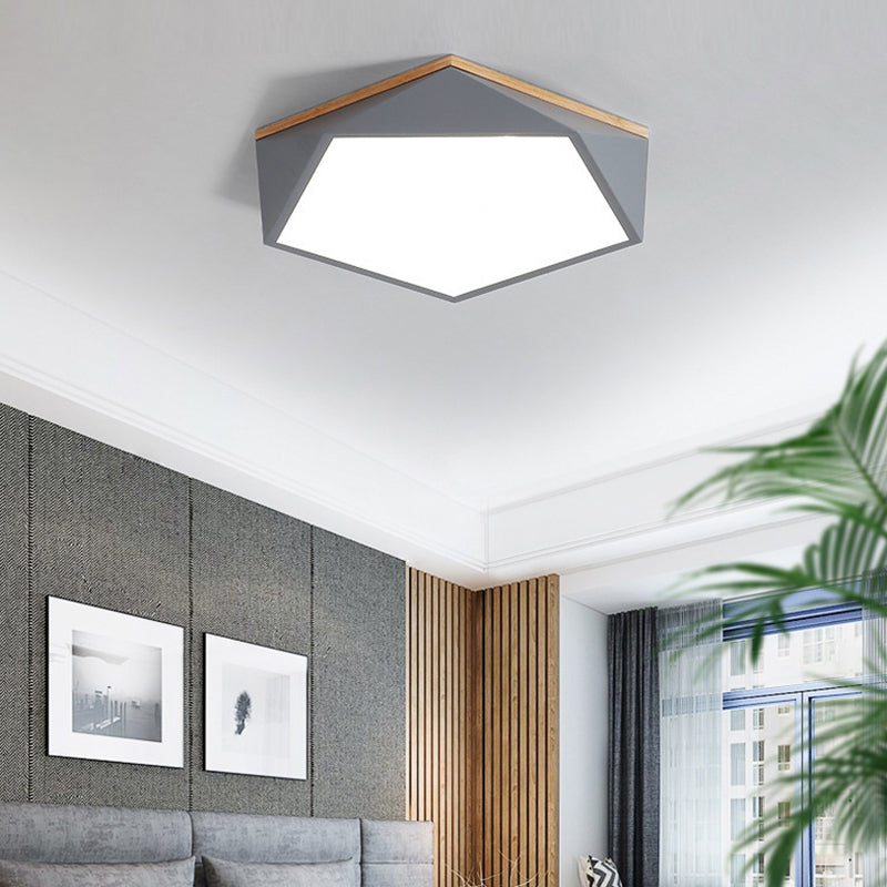 Pentagon Bedroom Ceiling Flush Mount Light Metal Minimalist Flush Mount Led Light Clearhalo 'Ceiling Lights' 'Close To Ceiling Lights' 'Close to ceiling' 'Flush mount' Lighting' 2461594