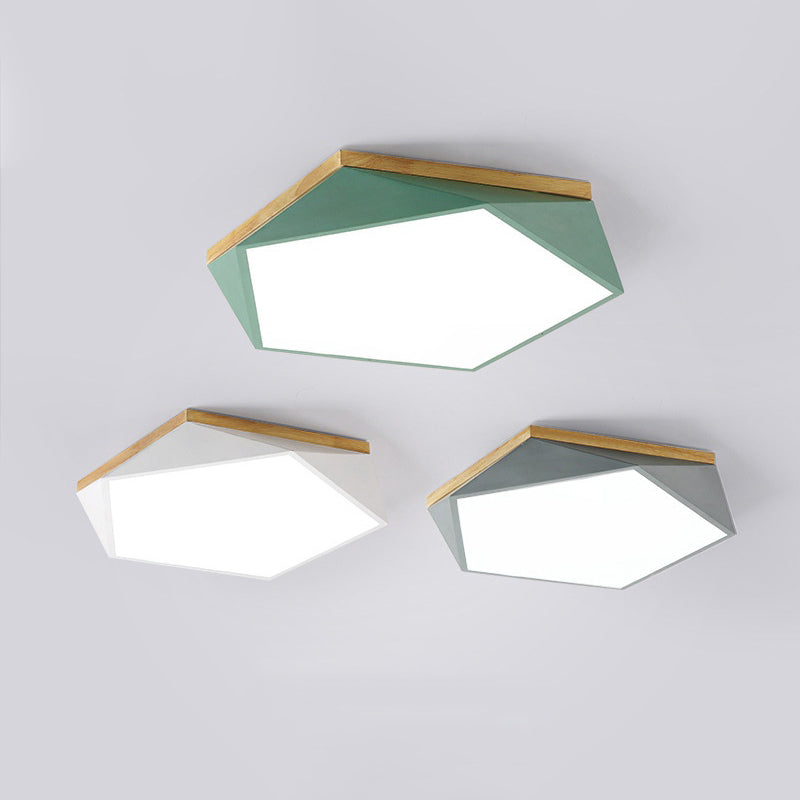 Pentagon Bedroom Ceiling Flush Mount Light Metal Minimalist Flush Mount Led Light Clearhalo 'Ceiling Lights' 'Close To Ceiling Lights' 'Close to ceiling' 'Flush mount' Lighting' 2461595