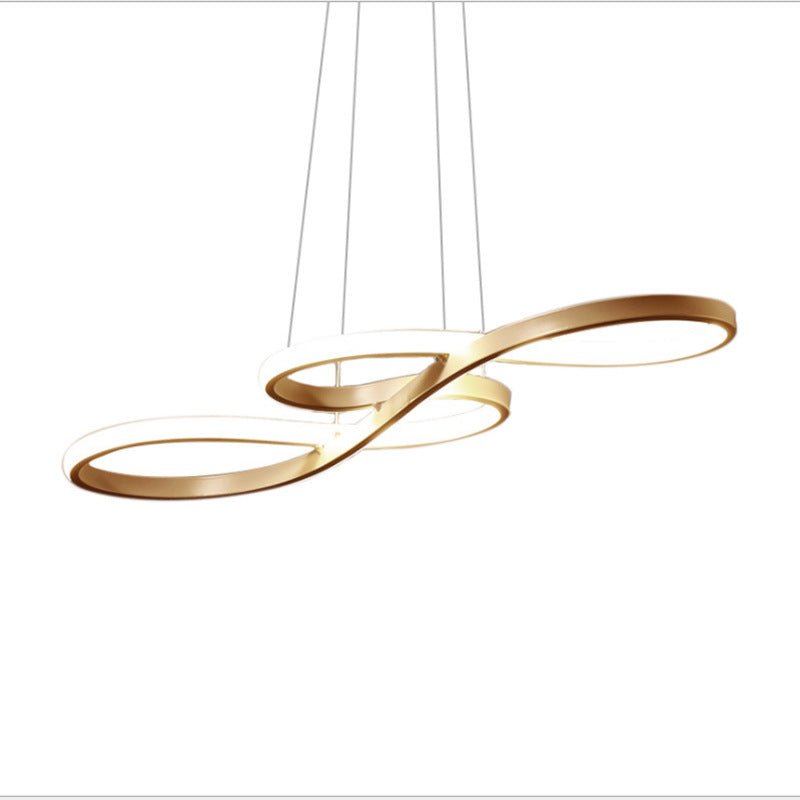 Metal Musical Note Shaped Suspension Lamp Simplicity LED Pendant Chandelier over Table Gold Clearhalo 'Ceiling Lights' 'Modern Pendants' 'Modern' 'Pendant Lights' 'Pendants' Lighting' 2461738