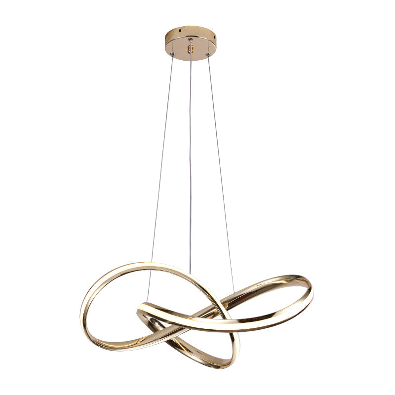 Twist Aluminum Chandelier Artistic Gold LED Hanging Ceiling Light for Dining Room Gold Clearhalo 'Ceiling Lights' 'Chandeliers' 'Modern Chandeliers' 'Modern' Lighting' 2461975