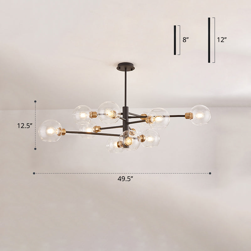 Postmodern Sputnik Chandelier Light Fixture Glass Living Room Hanging Ceiling Light Clearhalo 'Ceiling Lights' 'Chandeliers' 'Glass shade' 'Glass' 'Modern Chandeliers' 'Modern' Lighting' 2462591