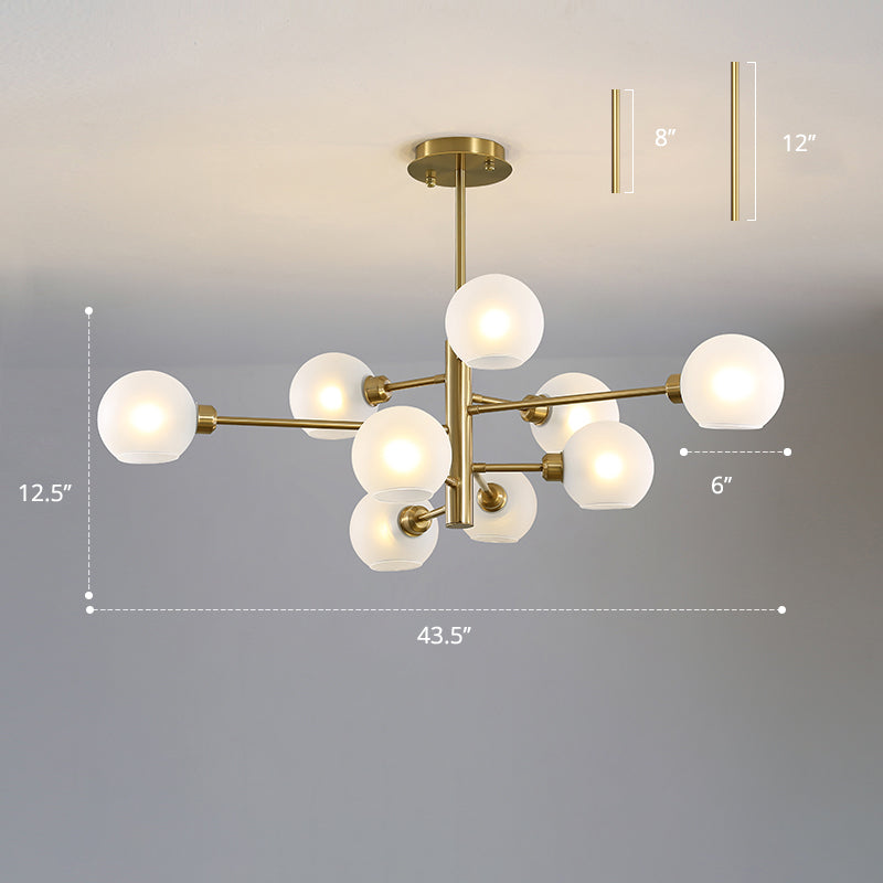 Postmodern Sputnik Chandelier Light Fixture Glass Living Room Hanging Ceiling Light Clearhalo 'Ceiling Lights' 'Chandeliers' 'Glass shade' 'Glass' 'Modern Chandeliers' 'Modern' Lighting' 2462609