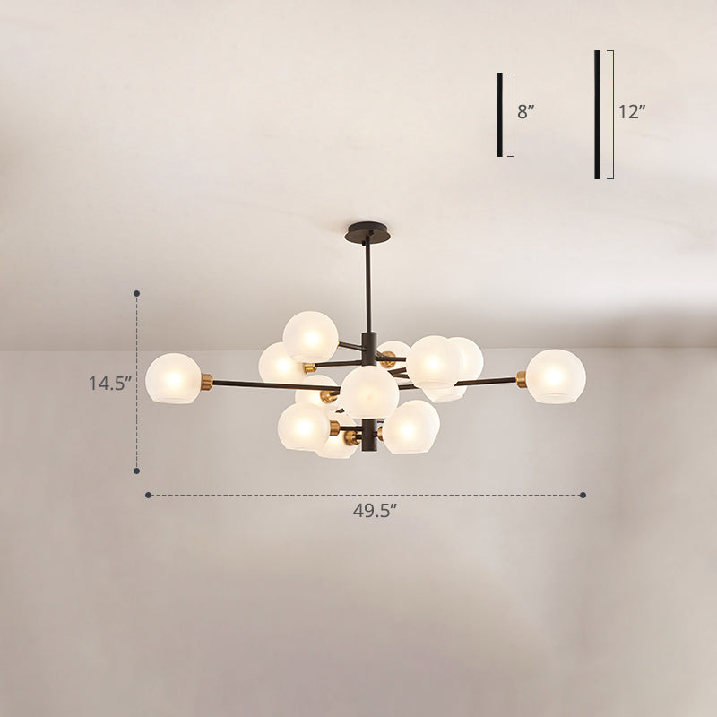 Postmodern Sputnik Chandelier Light Fixture Glass Living Room Hanging Ceiling Light Clearhalo 'Ceiling Lights' 'Chandeliers' 'Glass shade' 'Glass' 'Modern Chandeliers' 'Modern' Lighting' 2462626