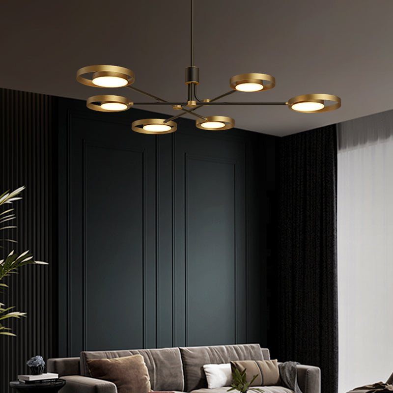 Brass Molecular Hanging Lamp Postmodern LED Metal Chandelier Light with Acrylic Diffuser Clearhalo 'Ceiling Lights' 'Chandeliers' 'Modern Chandeliers' 'Modern' Lighting' 2462787