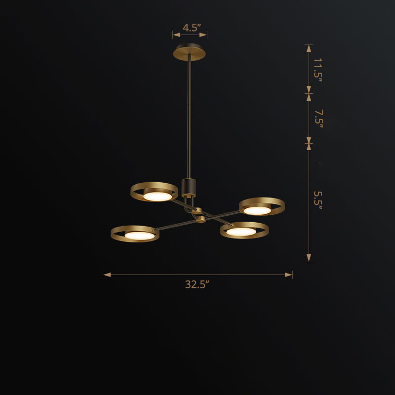 Brass Molecular Hanging Lamp Postmodern LED Metal Chandelier Light with Acrylic Diffuser Clearhalo 'Ceiling Lights' 'Chandeliers' 'Modern Chandeliers' 'Modern' Lighting' 2462792