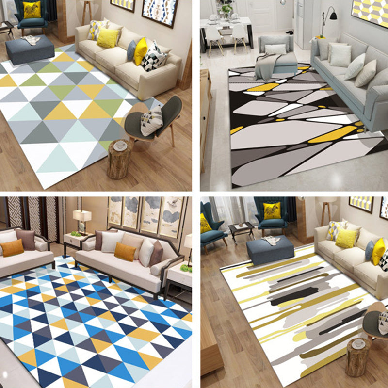 Nordic Geometric Printed Rug Multicolored Polypropylene Area Carpet Anti-Slip Backing Pet Friendly Indoor Rug for Living Room Clearhalo 'Area Rug' 'Modern' 'Rugs' Rug' 2463245