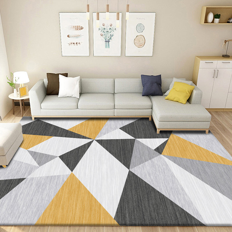 Scandinavian Living Room Rug Multicolored Geometric Printed Area Carpet Non-Slip Pet Friendly Indoor Rug Gray-White Clearhalo 'Area Rug' 'Modern' 'Rugs' Rug' 2463326