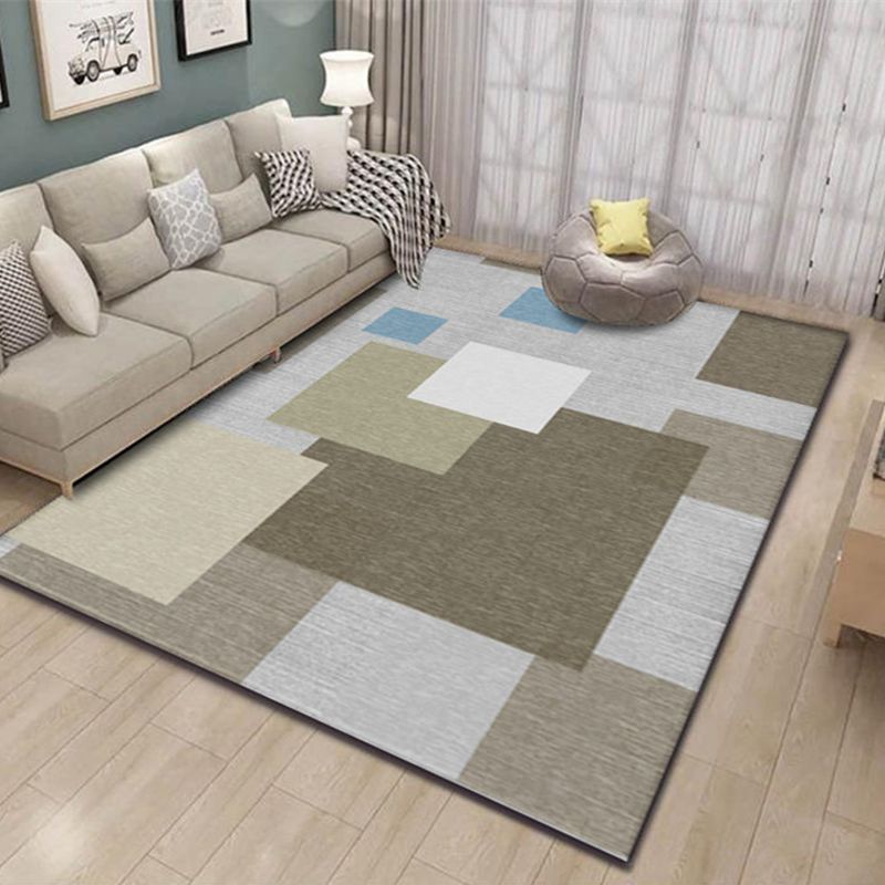 Nordic Geometric Printed Rug Multicolor Polypropylene Area Carpet Pet Friendly Easy Care Area Rug for Living Room Olive Green Clearhalo 'Area Rug' 'Modern' 'Rugs' Rug' 2463331