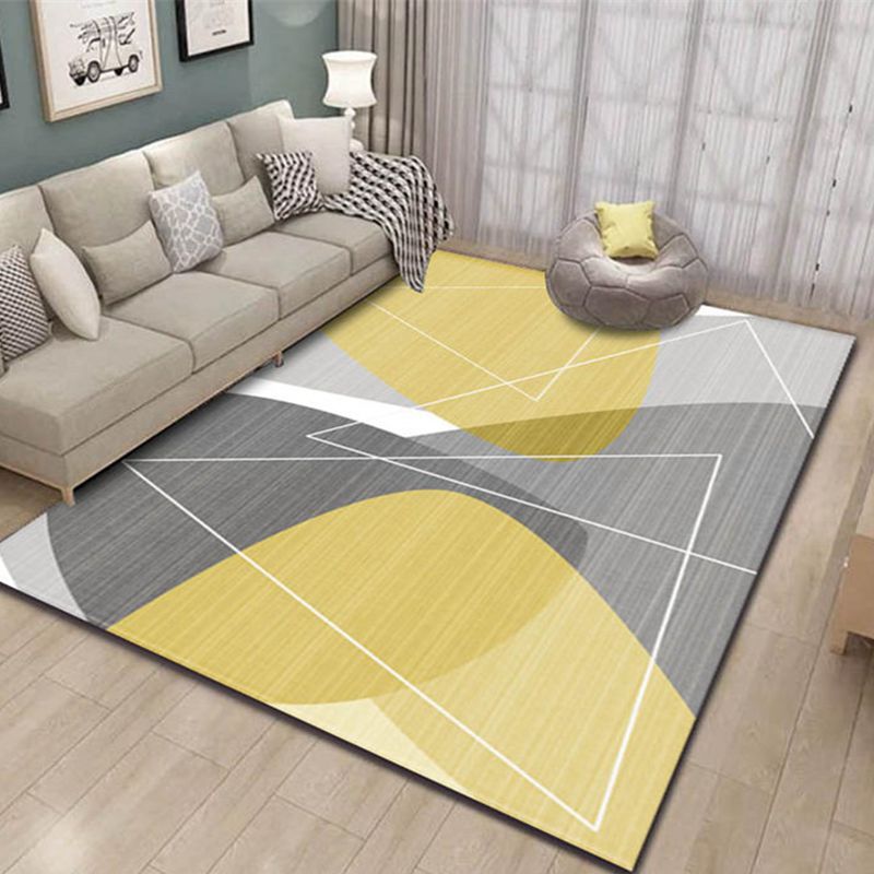 Nordic Geometric Printed Rug Multicolor Polypropylene Area Carpet Pet Friendly Easy Care Area Rug for Living Room Yellow Clearhalo 'Area Rug' 'Modern' 'Rugs' Rug' 2463333