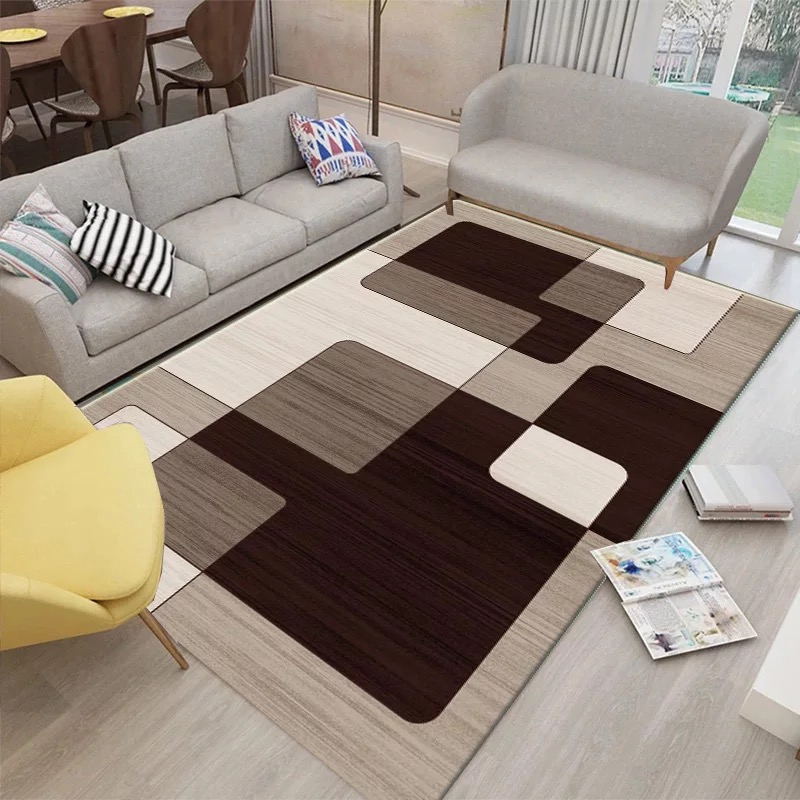 Multicolored Scandianvian Rug Polyster Geo Printed Indoor Rug Anti-Slip Backing Stain-Resistant Area Carpet for Decor Brown Clearhalo 'Area Rug' 'Modern' 'Rugs' Rug' 2463366