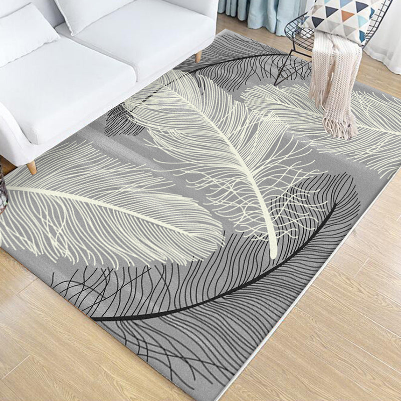 Multi Colored Bedroom Rug Novelty Geo Printed Indoor Rug Polypropylene Anti-Slip Pet Friendly Area Carpet Smoke Gray Clearhalo 'Area Rug' 'Modern' 'Rugs' Rug' 2463426