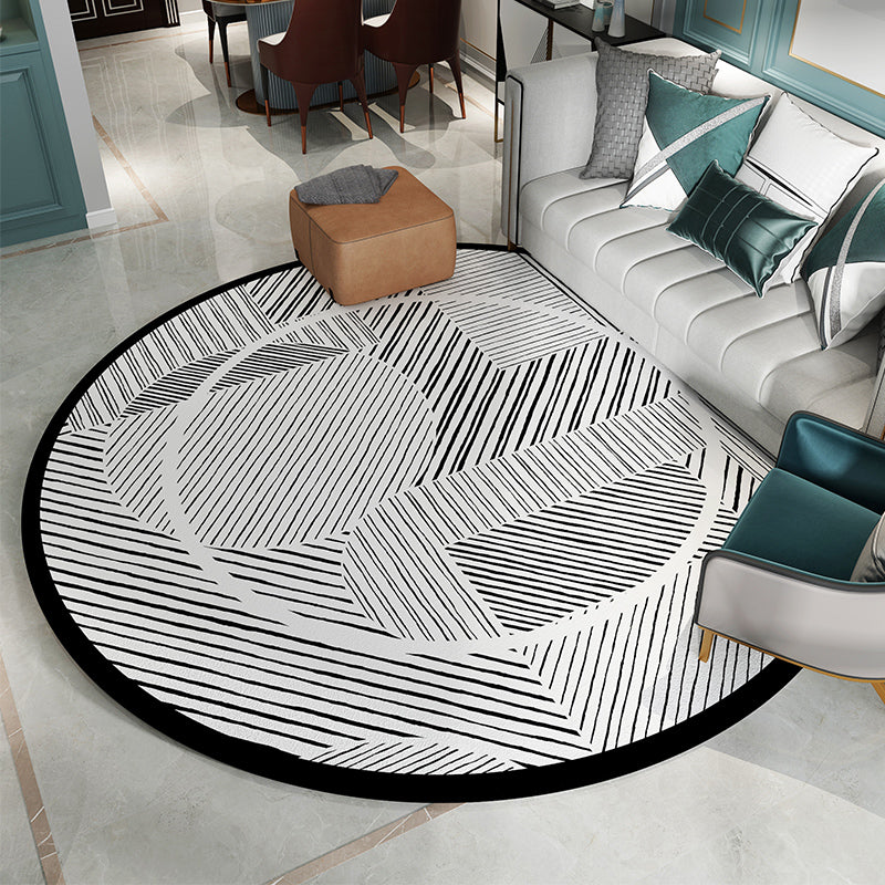 Modern Living Room Rug Multi Colored Geometric Printed Indoor Rug Anti-Slip Pet Friendly Area Carpet Silver Gray Clearhalo 'Area Rug' 'Modern' 'Rugs' Rug' 2463821