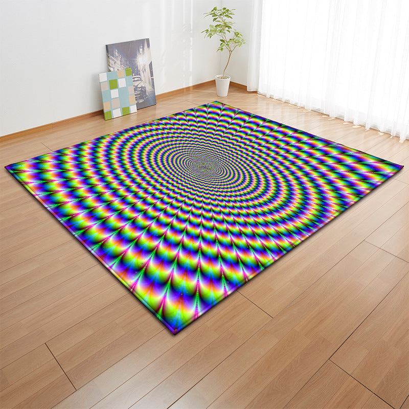 Novelty 3D Geo Printed Rug Multi Color Polyster Area Carpet Non-Slip Backing Pet Friendly Washable Area Rug for Decor Clearhalo 'Area Rug' 'Rug' 2463827