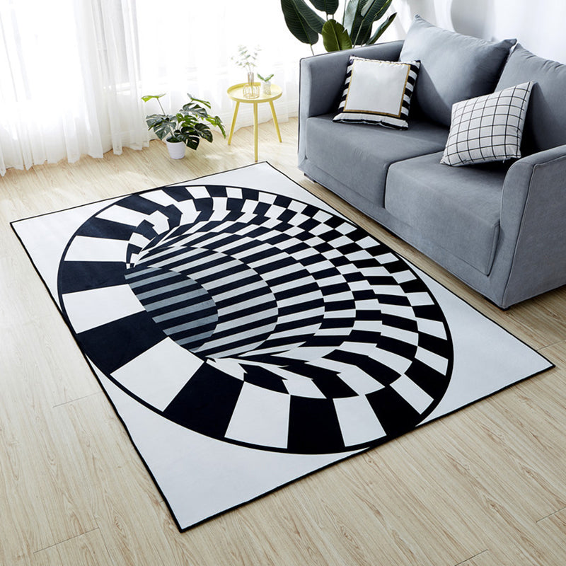 Minimalist Living Room Rug Multi Color 3D Printed Rug Synthetics Anti-Slip Backing Easy Care Area Carpet Clearhalo 'Area Rug' 'Rug' 2463863