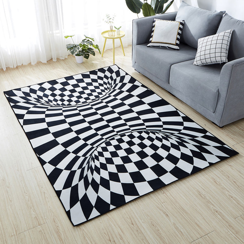 Minimalist Living Room Rug Multi Color 3D Printed Rug Synthetics Anti-Slip Backing Easy Care Area Carpet Clearhalo 'Area Rug' 'Rug' 2463864