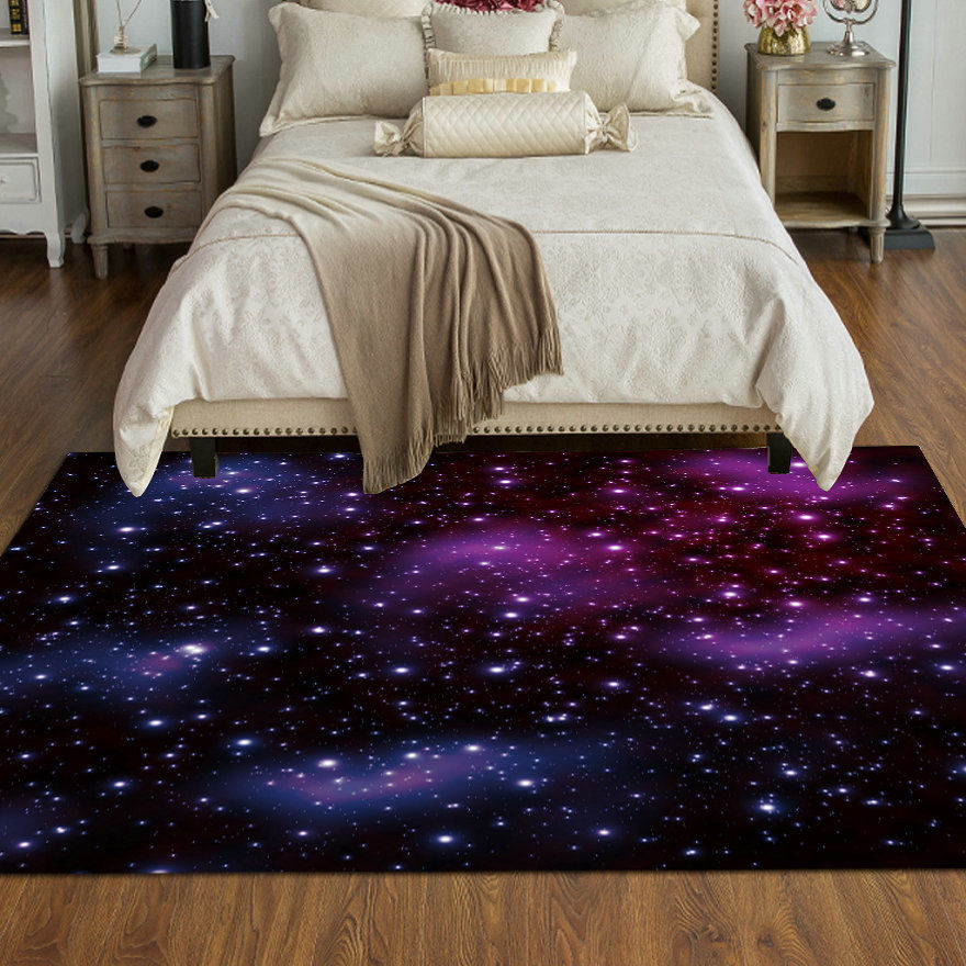 Multicolor Novelty Rug Polypropylene Space Ship Print Area Carpet Non-Slip Stain-Resistant Indoor Rug for Living Room Purple Clearhalo 'Area Rug' 'Rug' 2463893